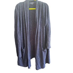 Barefoot Dreams Bamboo Cozy Chic‎ Lite Open Cardigan Sweater Steel Blue 3X